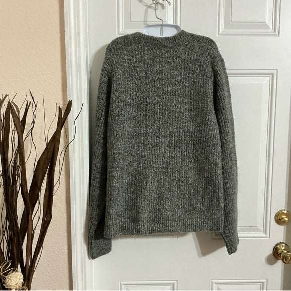 Ava & Viv Women’s Gray Button Crewneck Pullover Sweater Size 1X