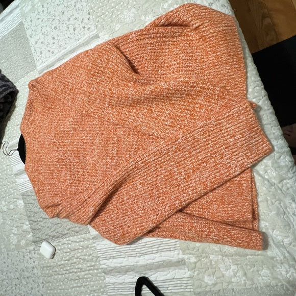 NWT Ava & Viv Orange Knit Sweater Gold Button Detail on Shoulder Size 1X