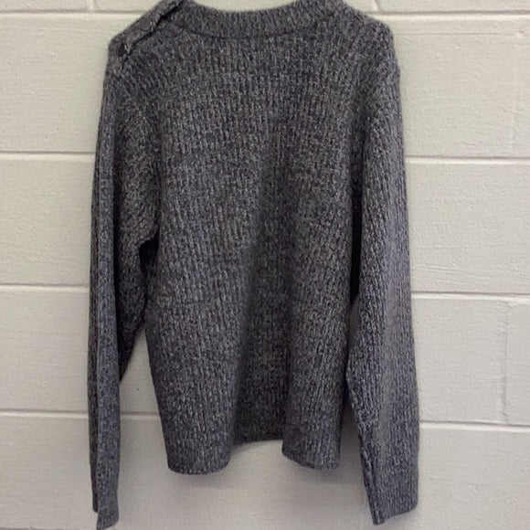 Women's Button Crewneck Pullover Sweater - Ava & Viv™ Gray - XXL (17) - new