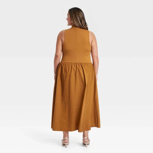 4X - Womens Maxi A-Line Dress - A New Day - Brown