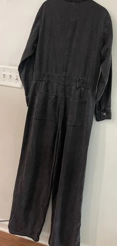 Universal Thread Womens Long Sleeve Utility Baggy Denim Jumpsuit Black Size 10