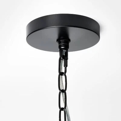 4-Arm Candlestick Chandelier with Large Metal Shade Black - Threshold designed