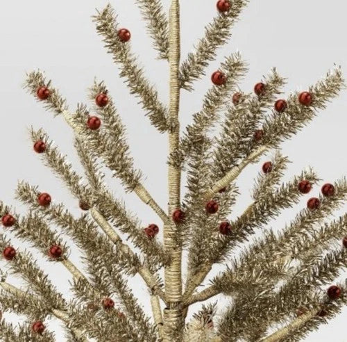24" Decorated Gold Tinsel Artificial Christmas Tree - Threshold