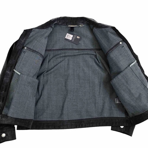 Women's Holiday Flocked Denim Jacket - Universal Thread Gray M