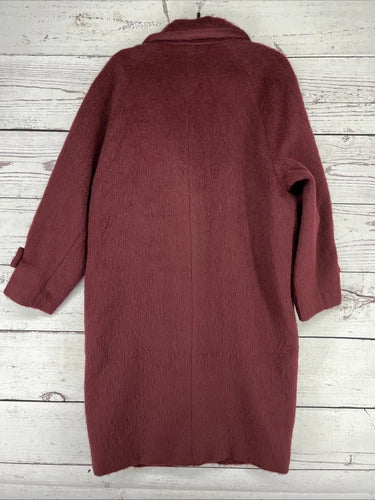 Women's Double Breasted Cocoon Overcoat - Universal Thread Maroon M