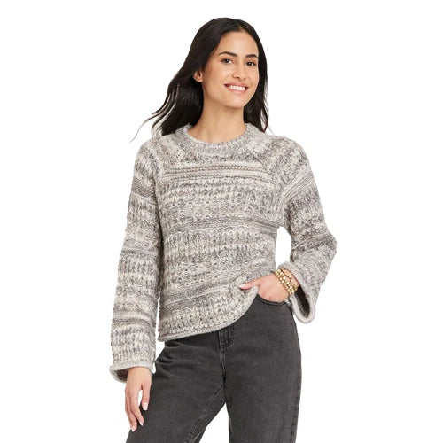 Universal Thread Women's Crewneck Pullover Sweater Gray Size Small