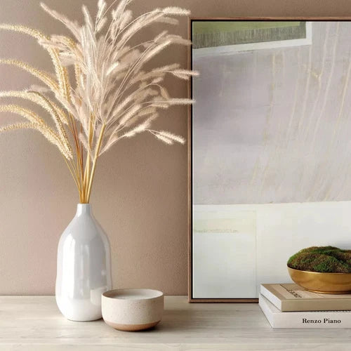 Threshold Set of 2 Wheat & Foxtail Luxe Pink Pampas Arrangement & Ceramic Vase