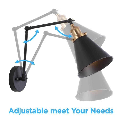 JONATHAN Y Rover 7 in. Adjustable Classic Glam Arm Metal LED Wall Sconce (2 PK)