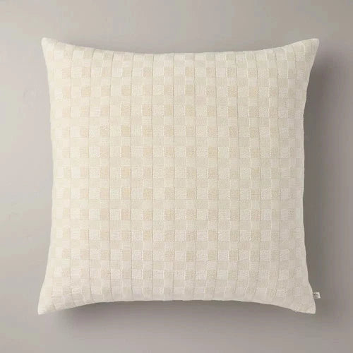26"x26" Checkerboard Textured Euro Pillow Beige - Hearth & Hand with Magnolia:
