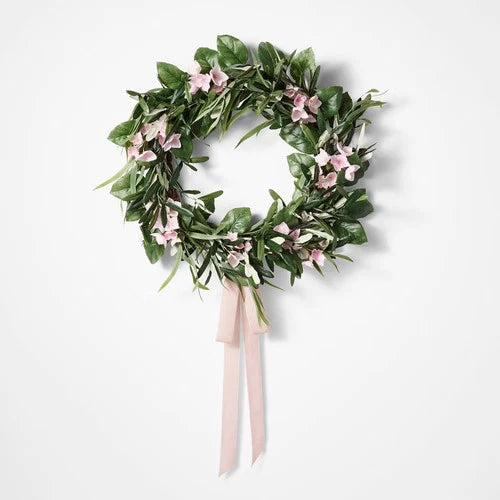 Floral Wreath with Ribbon Purple - Threshold designed with Studio McGee