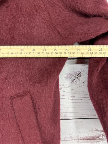 Women's Double Breasted Cocoon Overcoat - Universal Thread Maroon M