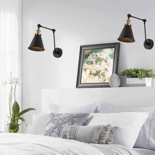 JONATHAN Y Rover 7 in. Adjustable Classic Glam Arm Metal LED Wall Sconce (2 PK)