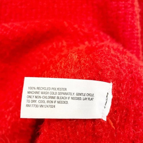 Future Collective Women's Crewneck Relaxed Teddy Sweater Red Size XS