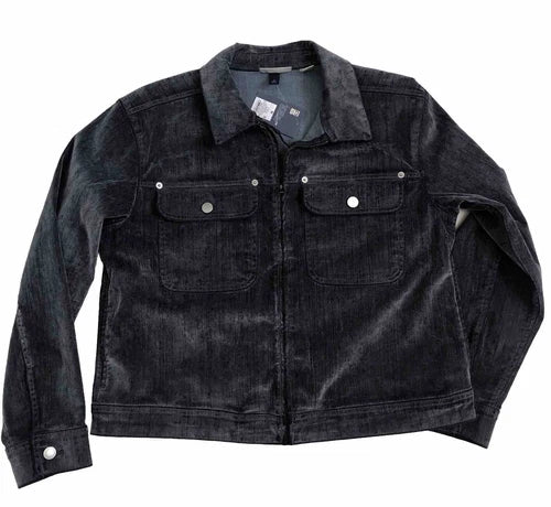 Women's Holiday Flocked Denim Jacket - Universal Thread Gray M