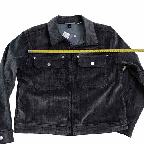 Women's Holiday Flocked Denim Jacket - Universal Thread Gray M