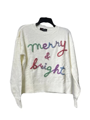 33 Degrees Christmas Sweater "Merry And Bright" XL
