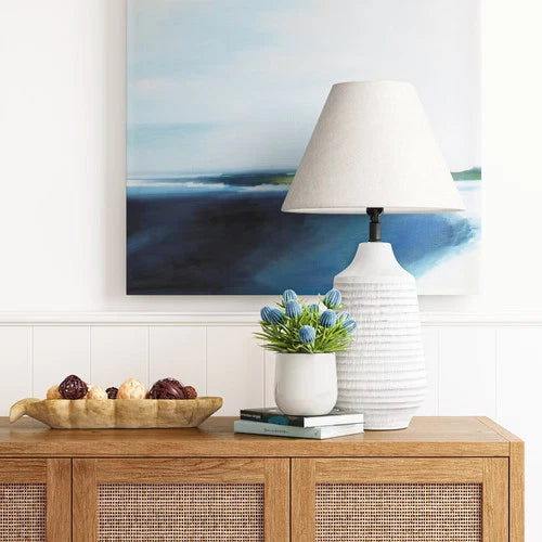 Large Textured Ceramic Lamp Base White - Threshold